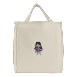 Little Flower Mermaid Girl Design embroidered bags