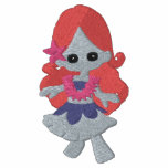 Little Flower Mermaid Redhead Girl Design embroidered shirts