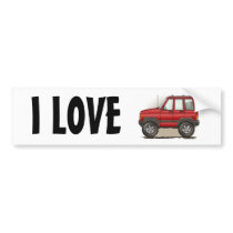 Little Four Wheel SUV Car Bumper Stickers