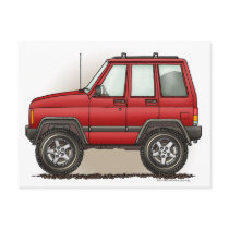 Little Four Wheel SUV Car Post Cards