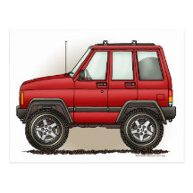 Little Four Wheel SUV Car Postcard
