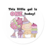 Little Gal is One Tshirts and Gifts Stickers