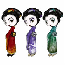 Little Geishas Photo Cut Outs