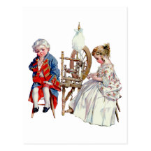 Little George and Martha Washington Postcard