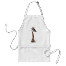 "Little Giraffe" Wildlife Animal Watercolor Aprons