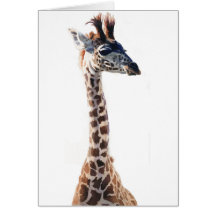 "Little Giraffe" Wildlife Animal Watercolor Card