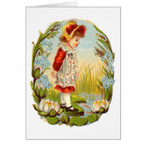 Little Girl Amid The Flowers Customisable Card