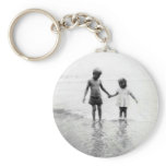 little girl and boy holding hands keychain