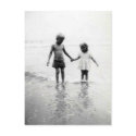 little girl and boy holding hands post card postcards