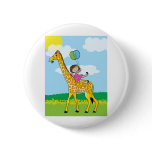 Little Girl and Giraffe buttons