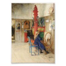Little Girl at Spinning Wheel Photo