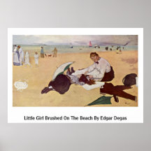 Little Girl Brushed On The Beach By Edgar Degas Posters