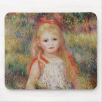 Little Girl Carrying Flowers Mouse Pads