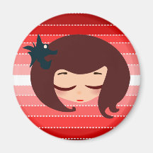 little girl face fridge magnets