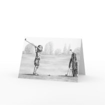 Little Girl Golfer Drawing by Kelli Swan Greeting Cards