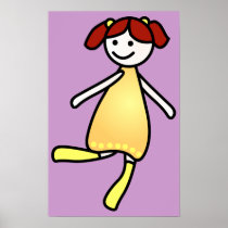 Little Girl in Yellow Poster