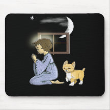 Little girl night prayers mousepad