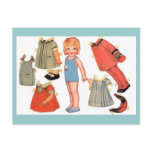 Little Girl Paper Doll Postcards