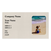 Little Girl Playing in Sand Business Cards