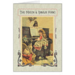 Little Girl Playing Piano to Dog Greeting Cards