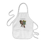 Little Girl Puppies And Flowers Personalised Apron