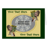 Little Girl Puppies Frame Add Photo Template Card