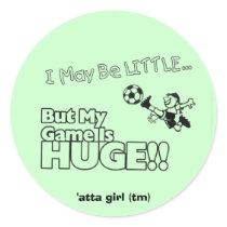 Little girl SOCCER Round Sticker
