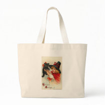 Little Girl with Black Kitten Tote Bag