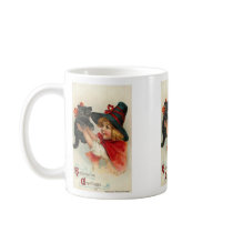 Little Girl with Black Kitten Halloween Mug