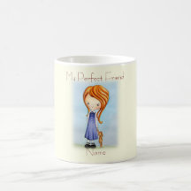 Little Girl with Bunny Plush Friend Coffee Mug
