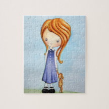 Little Girl with Bunny Plush Friend Puzzle