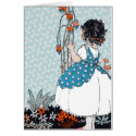 Little Girl With Flowers Note Card