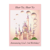 Little Girl's Princess Castle Birthday Invitations