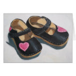 LITTLE GIRL'S SHOES WITH HEART GREETING CARD
