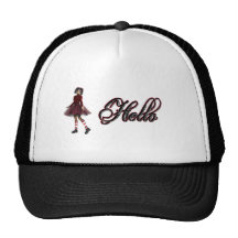 Little Gothy Girl Hello Mesh Hats