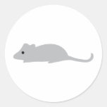 little grey mouse round sticker