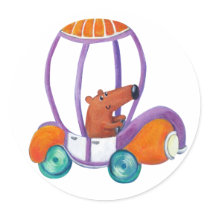 Little Guy in Cute Car stickers by colonelle Little Guy in Cute Car stickers
