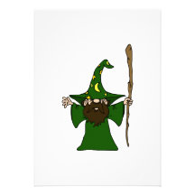 Little Guy Wizard With Big Staff Custom Invite