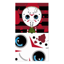 LIttle Halloween Serial Killer Bookmark Business Card Template
