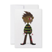Little Halloween Werewolf RSVP Card Custom Invitations