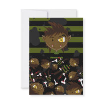 Little Halloween Werewolf RSVP Card Custom Invites