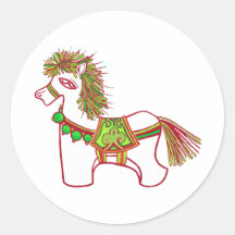 Little Horse Round Stickers