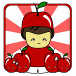 Little Kawaii Apple Boy With Apples Cut Outs