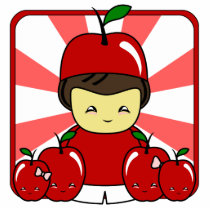 Little Kawaii Apple Boy With Apples Cut Outs