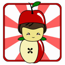 Little Kawaii Apple Boy With Seeds Photo Sculptures