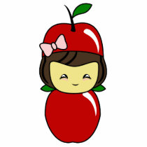 Little Kawaii Apple Girl Photo Cutout