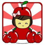 Little Kawaii Apple Girl With Apples Photo Cutout