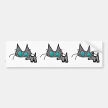 Little Kitten Walking Bumper Stickers