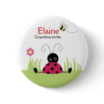 Little Ladybug Red NAME TAG Personalised Button