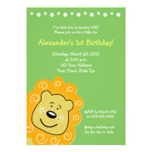 Little Leo Lion BIRTHDAY Invitation 5 x 7